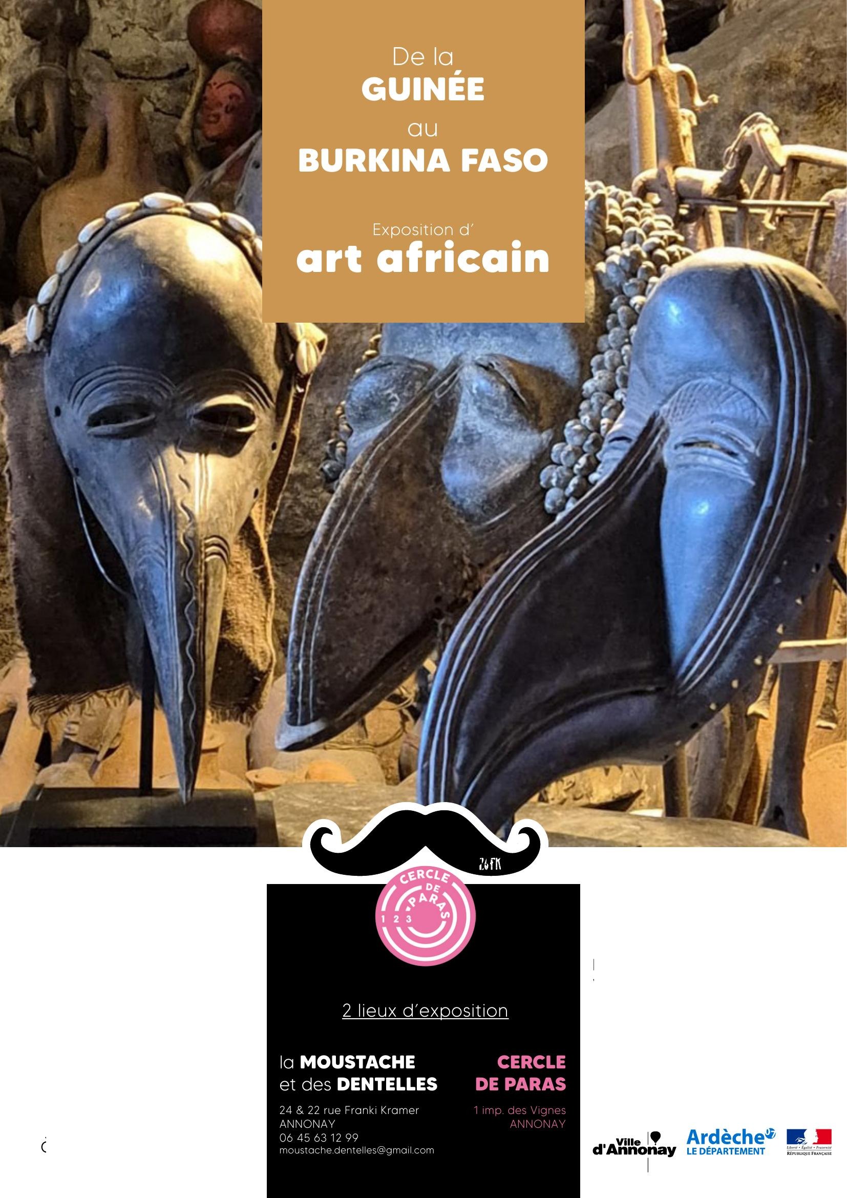 Affiche de l'exposition d'art africain de la Guinée au Burkina Faso, Collection Régis Bouchardeau au Cercle de Paras
